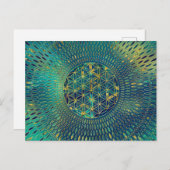 花の命の大理石と金ゴールド ポストカード (正面/裏面)