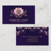 花の命の蓮の花オーナメント 名刺 (正面/裏面)