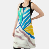 花の咲くさくらんぼと蝶の継ぎ目のない模様。  エプロン (インサイチュ)