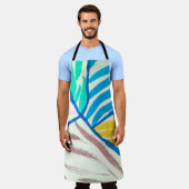 花の咲くさくらんぼと蝶の継ぎ目のない模様。  エプロン (着用した状態)