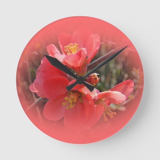 花の咲くカリンスの木 ラウンド壁時計 (正面)