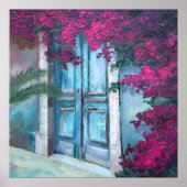 花の咲くキャンバスのアートポスター ポスター (正面)