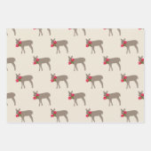 花の咲くクリスマスの鹿 ラッピングペーパーシート (正面2)