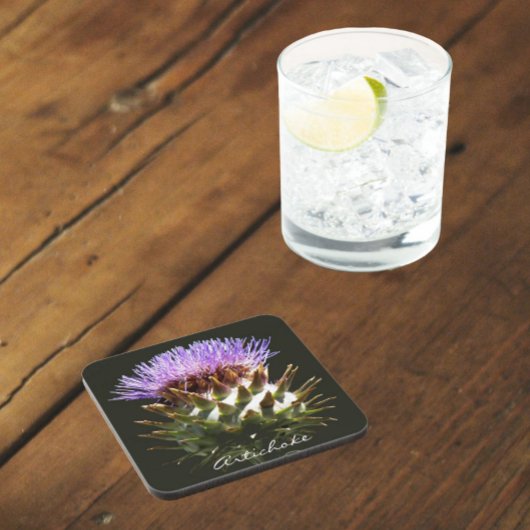 花の咲くグローブアーティチョーク植物採集器 コースター