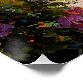 花の咲くバラと噴水のある庭園 ポスター (コーナー)