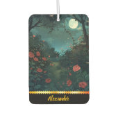 花の咲くバラに囲まれた月光の園路 カーエアーフレッシュナー (正面)