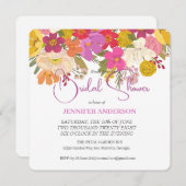 花の咲く夏のガーデン ブライダルシャワー 招待状 (正面/裏面)