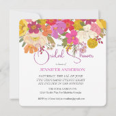 花の咲く夏のガーデン ブライダルシャワー 招待状 (正面)