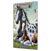 花の咲く木々の間で休む馬と馬 クリップボード (左)