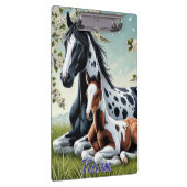 花の咲く木々の間で休む馬と馬 クリップボード (右)