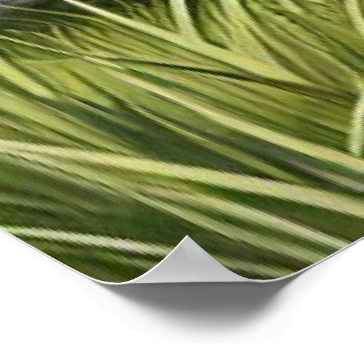 花の咲く木々の間で休む馬と馬 ポスター (角)