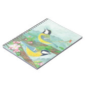 花の咲く木の枝で鳥が歌う ノートブック (左側)