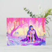 花の咲く森のポストカーの美しい女性の騎士 シーズンカード (スタンド正面)