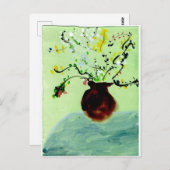 花の咲く植物のはがきを持つ大ポット ポストカード (正面/裏面)