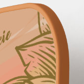 花の咲く海の上の美しい夕日 ピックルボールラケット (左詳細)