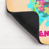 花の咲く熱帯トカゲパーソナライズされた マウスパッド (コーナー)