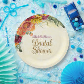 花の咲く秋のブライダルシャワー ペーパープレート (パーティー)