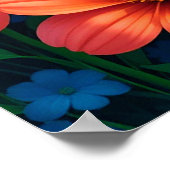 花の咲く美しい夏カラフルの風景 ポスター (角)