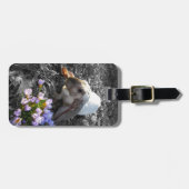 花の咲く美しい英語のロップ ラゲッジタグ (正面横)