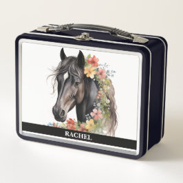 花の咲く美しい馬 メタルランチボックス