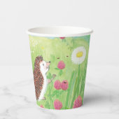 花の咲く草原に四つの小さなハリネズミ 紙コップ (裏面)