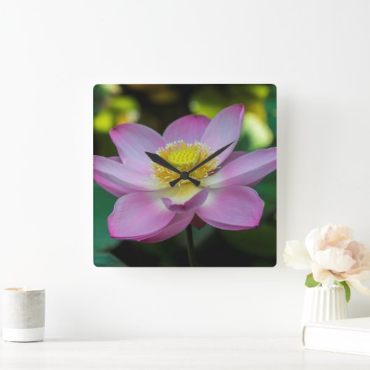 花の咲く蓮の花(インドネシア) スクエア壁時計 (ホーム)