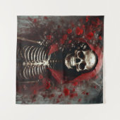 花の咲く赤い岬の骨格 タペストリー (正面(横))