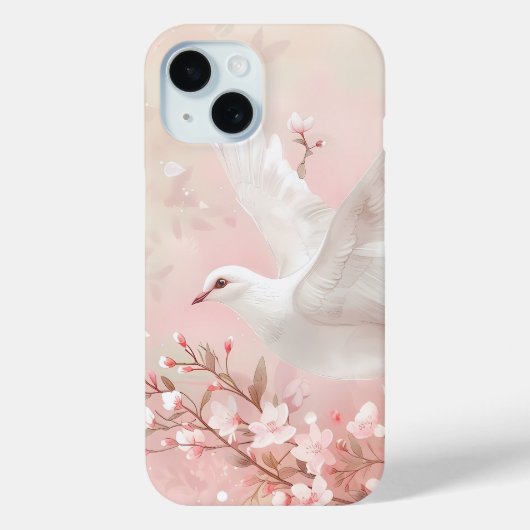 花の咲く静かな鳩カラーフォンケース Case-Mate iPhoneケース (裏面)