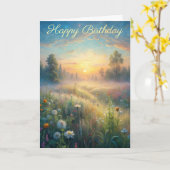 花の咲く風景の草原 カード (黄色い花)