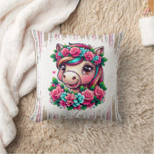 花の咲く魔法の一角 クッション (ブランケット)