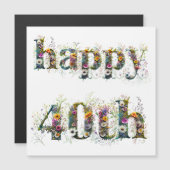 花の咲く40歳の誕生日おめでとう (正面/裏面)