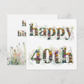 花の咲く40歳の誕生日おめでとう (正面/裏面)