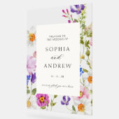 花の咲結婚く歓迎 アクリルサイン (傾斜)