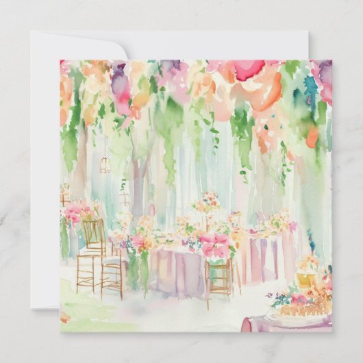 花の喜び:パステル花びら、赤ちゃんシャワー 招待状 (正面)