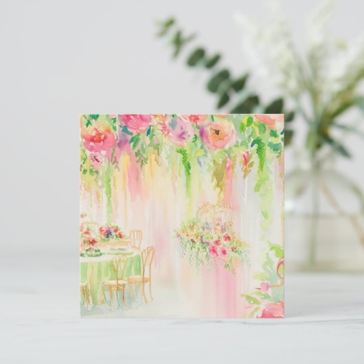 花の喜び:フローラ調和、赤ちゃんシャワー 招待状 (スタンド正面)