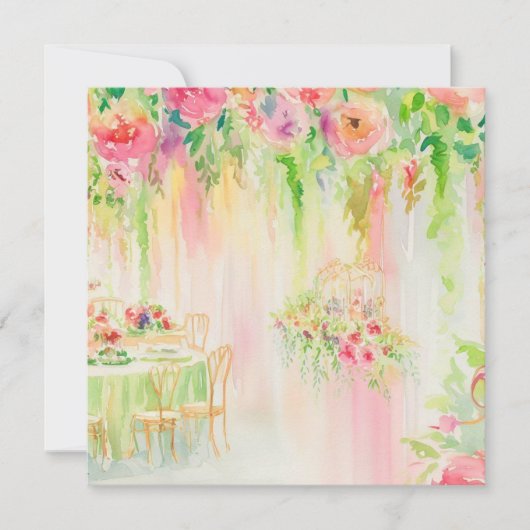 花の喜び:フローラ調和、赤ちゃんシャワー 招待状 (正面)