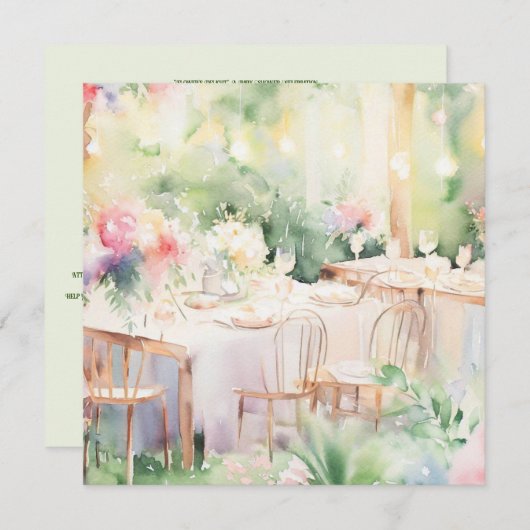 花の喜び:穏やかな花、赤ちゃんシャワー 招待状 (正面/裏面)