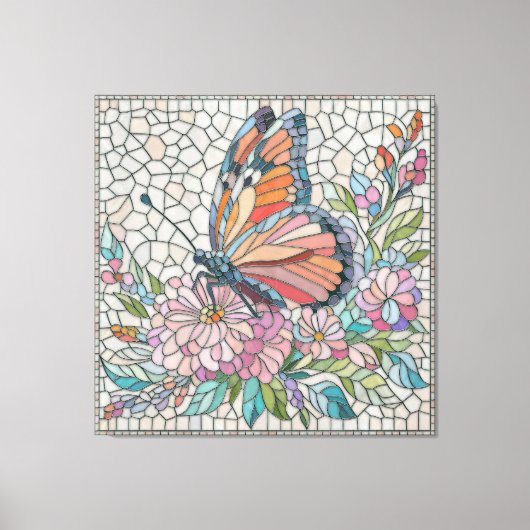 花の囁き – モザイクアート キャンバスプリント (正面)