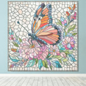 花の囁き – モザイクアート キャンバスプリント (インサイチュ (ウッドフロア))