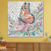 花の囁き – モザイクアート キャンバスプリント (インサイチュ (リビング))