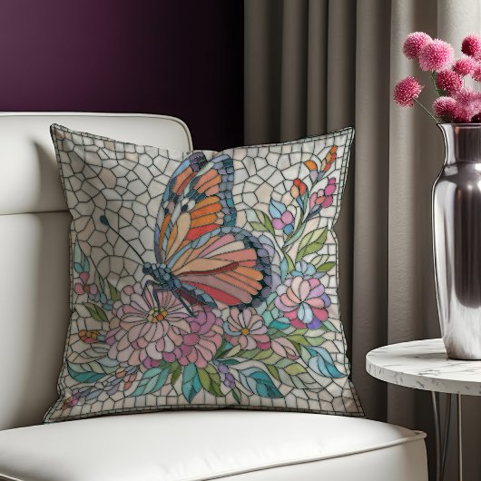 花の囁き – モザイクアート クッション