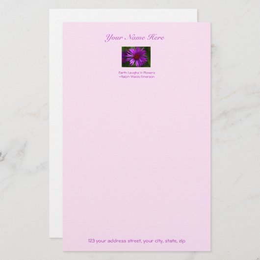 花の固定: 5.5 X 8.5 便箋 (正面/裏面)