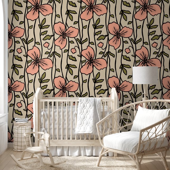 花の垂直ガーデンディライトベビーピンクの花 壁紙 (キッズ)