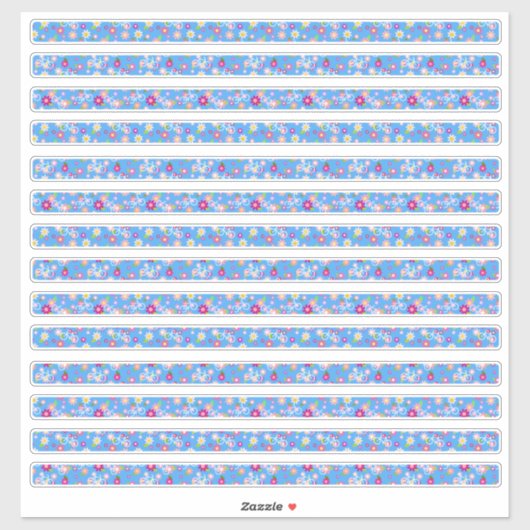 花の境界線 花と自転車 シール (シート)