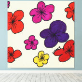 花の壁アート キャンバスプリント (インサイチュ (ウッドフロア))