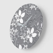花の壁紙2 ラージ壁時計 (傾斜)