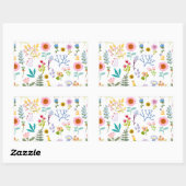 花の夏の植物学的な背景のラッピングペーパー 長方形シール (シート)