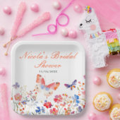 花の夏の蝶のブライズシャワー ペーパープレート (パーティー)