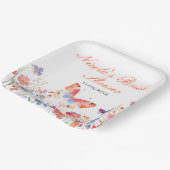 花の夏の蝶のブライダルシャワー ペーパープレート (傾斜あり)