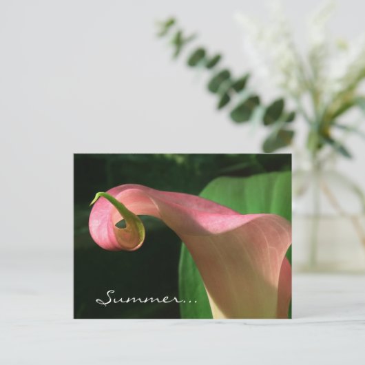 花の夏至のパーティの招待状 インビテーションポストカード (スタンド正面)